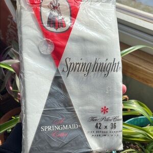 Vtg Spring Knight Springmaid Cotton White Pillowcases NIP USA Bedding**READ**